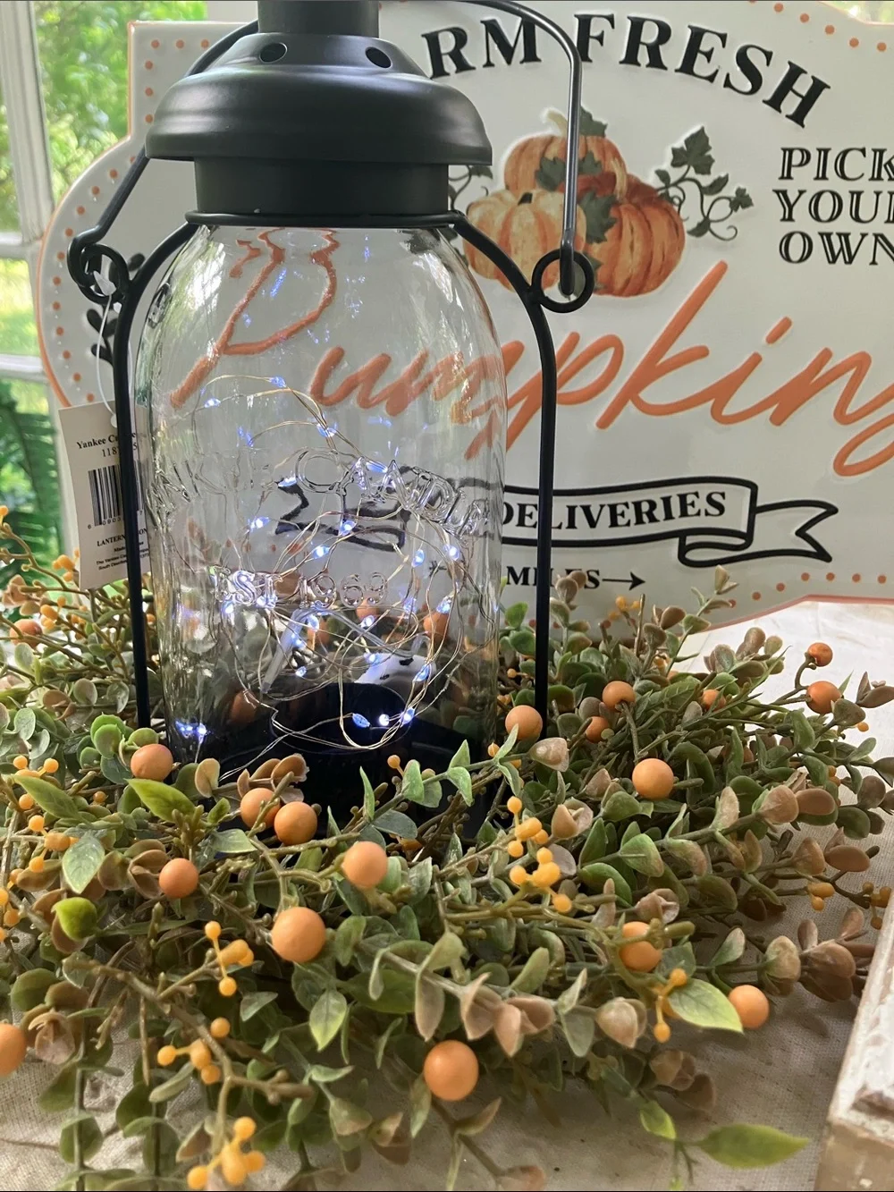 NWT - Yankee Candle Mason Jar Tea Light Hanging Lantern